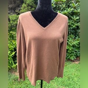 JM Collection Chocolate Knit Top